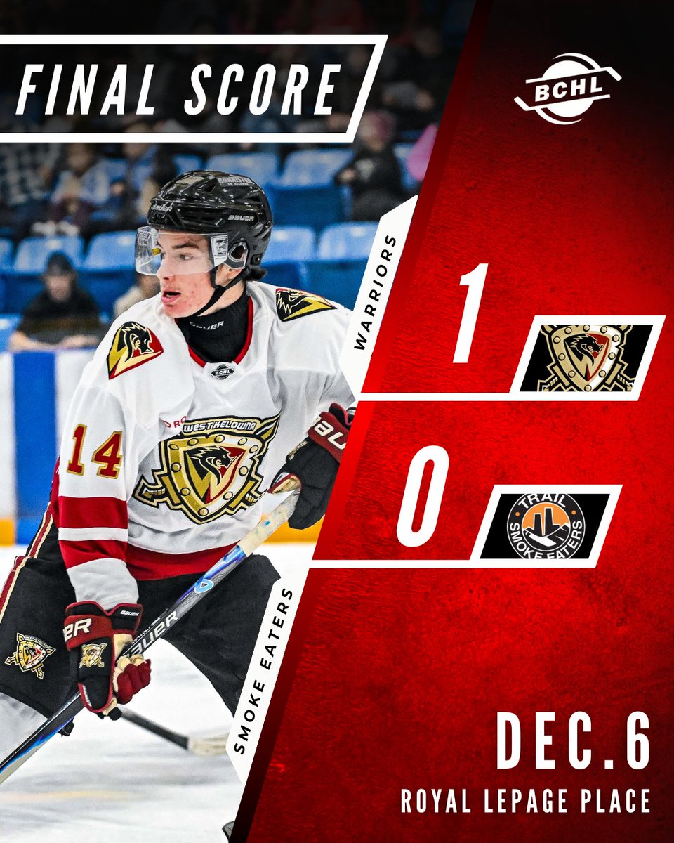 Final: Warriors win 1–0 vs Trail Smoke Eaters
An absolutely insane save by Zol in the dying seconds sealed it, with the entire team battling to the final ⚔️
