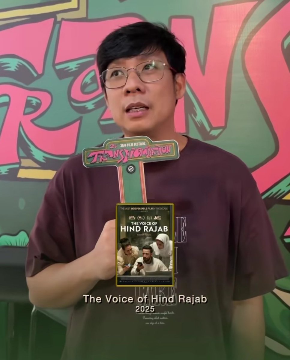 Yandy Laurens memilih THE VOICE OF HIND RAJAB jadi film terbaik yang ditontonnya di JAFF 2025.

"Filmnya menggambarkan kejadian sekarang. Penting untuk kita taruh perhatian dan pikiran kita di sana."

"Sangat jujur, tulus, elegan. Saya nangis hampir di sepanjang film."