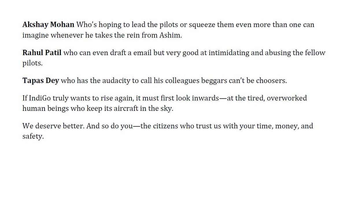 This open letter from an <a href="/IndiGo6E/">IndiGo</a> pilot is as telling as it gets. 

Lays bare the crisis that was in the making for long, and everyone looked away — the airline management, the sector regulator, the ministry.