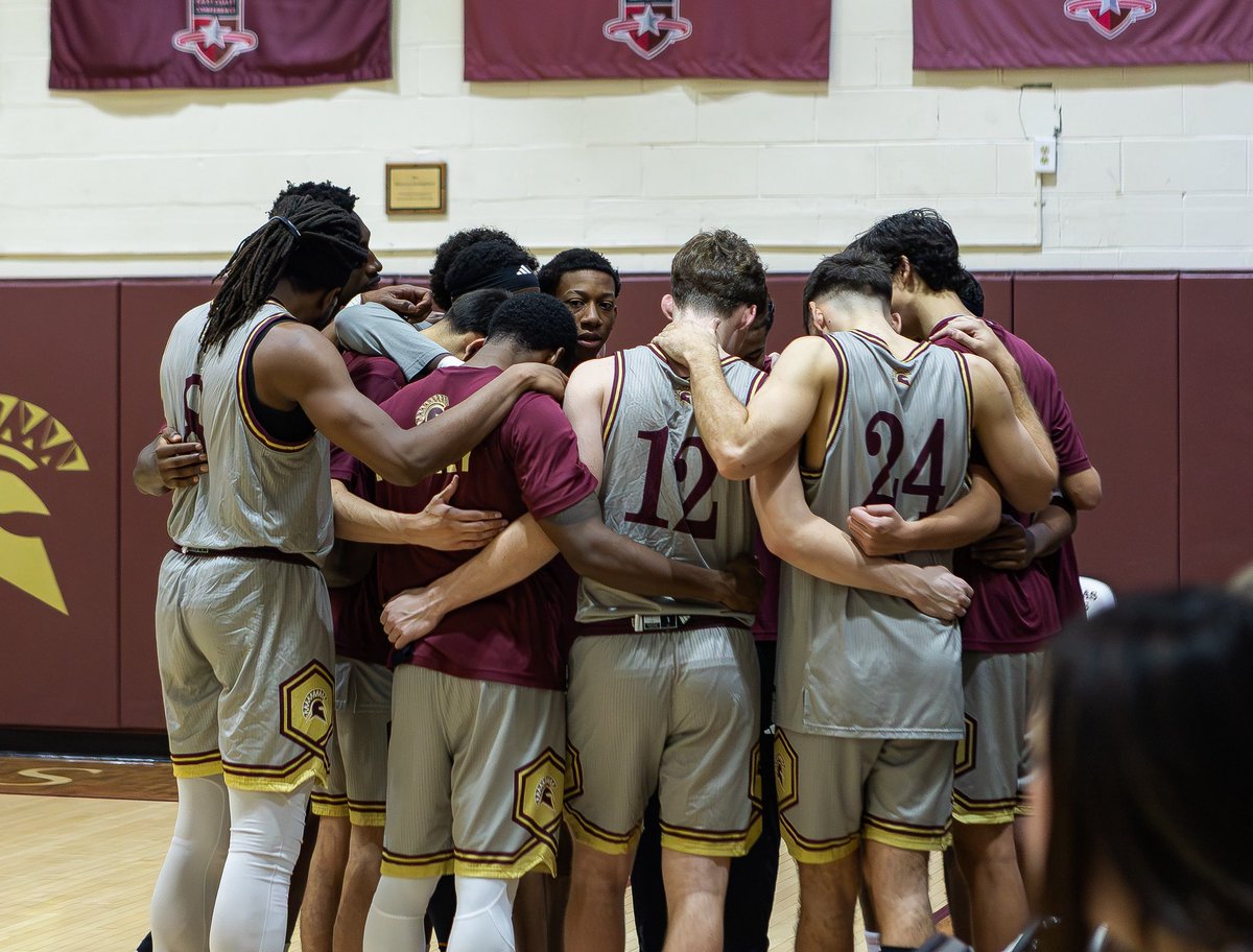 STACBasketball's tweet photo. 🚨🚨🚨

Tonight’s ECC matchup against the College of Staten Island has been suspended with a score of 5-0, as mututally agreed on by both teams and the referee crew.

A make-up date will be announced in the upcoming days.

#Spartans | #ByAnyMeans https://t.co/7ZqWl5LDO7