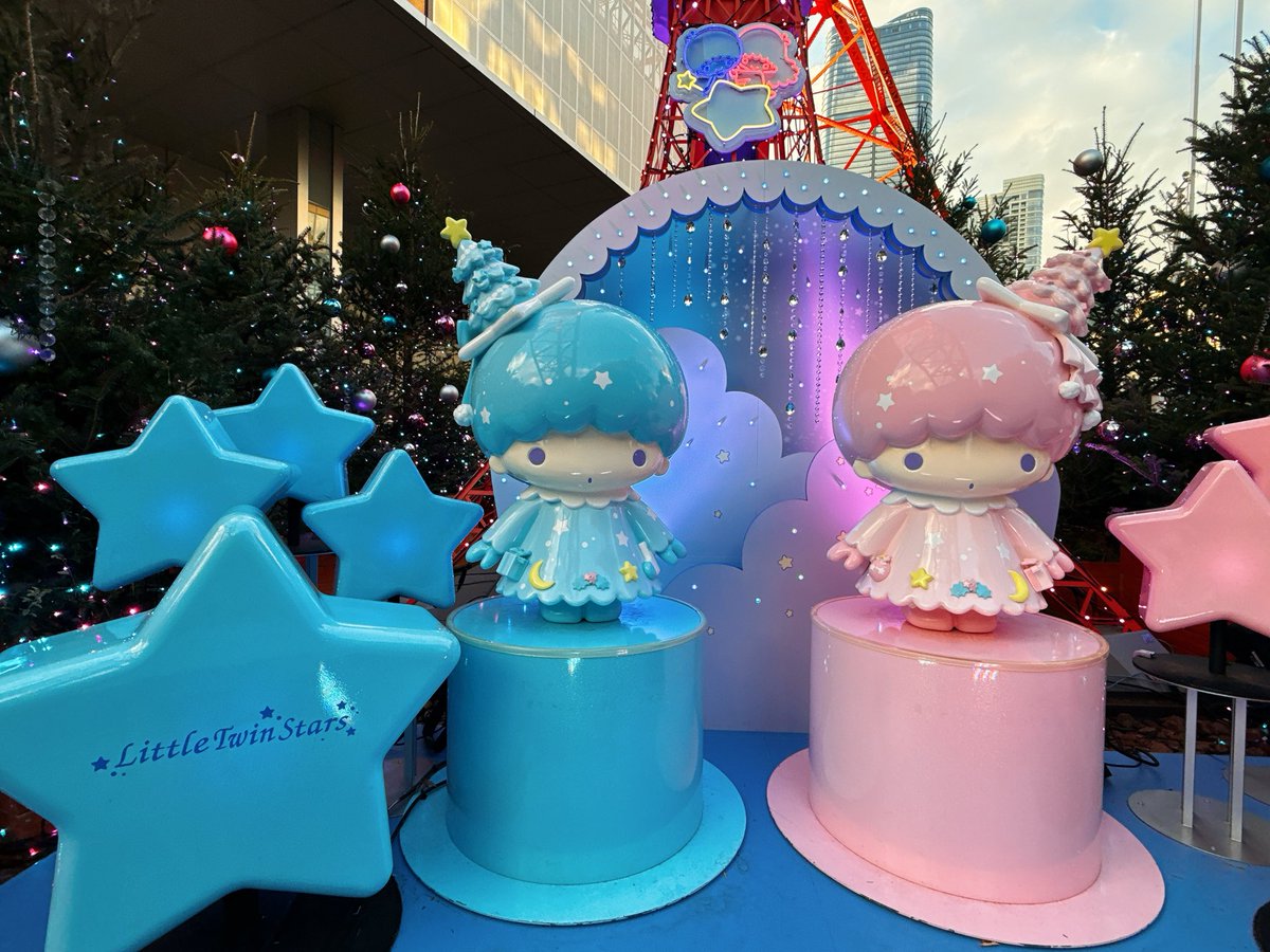 東京タワー×リトルツインスターズ🌟 昼間ver. なんて可愛い空間なの