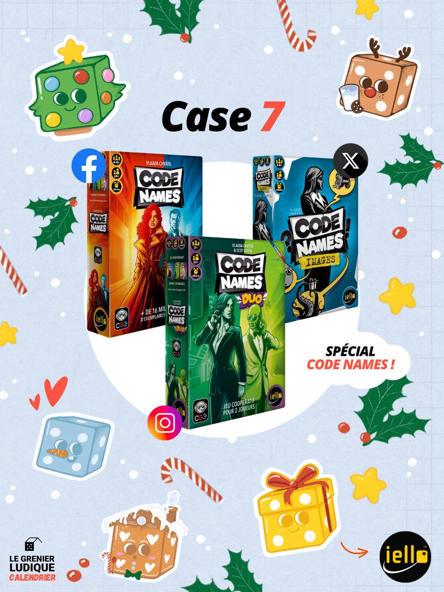 GrenierLudique's tweet image. 🔴 #CalendrierDuGrenier | Case 07

🎁 À gagner : 1 x #Codenames Image
➡️ RT + Follow @GrenierLudique &amp;amp; @IELLO_France

Ouvert à 🇫🇷 &amp;amp; 🇧🇪
✅ TAS le 09/12/25 - 20H (#Concours sur FB et IG également cf image)
ℹ️ Plus d'infos en commentaire

#jds #JeuConcours #j2s #bgg #jeudesociete