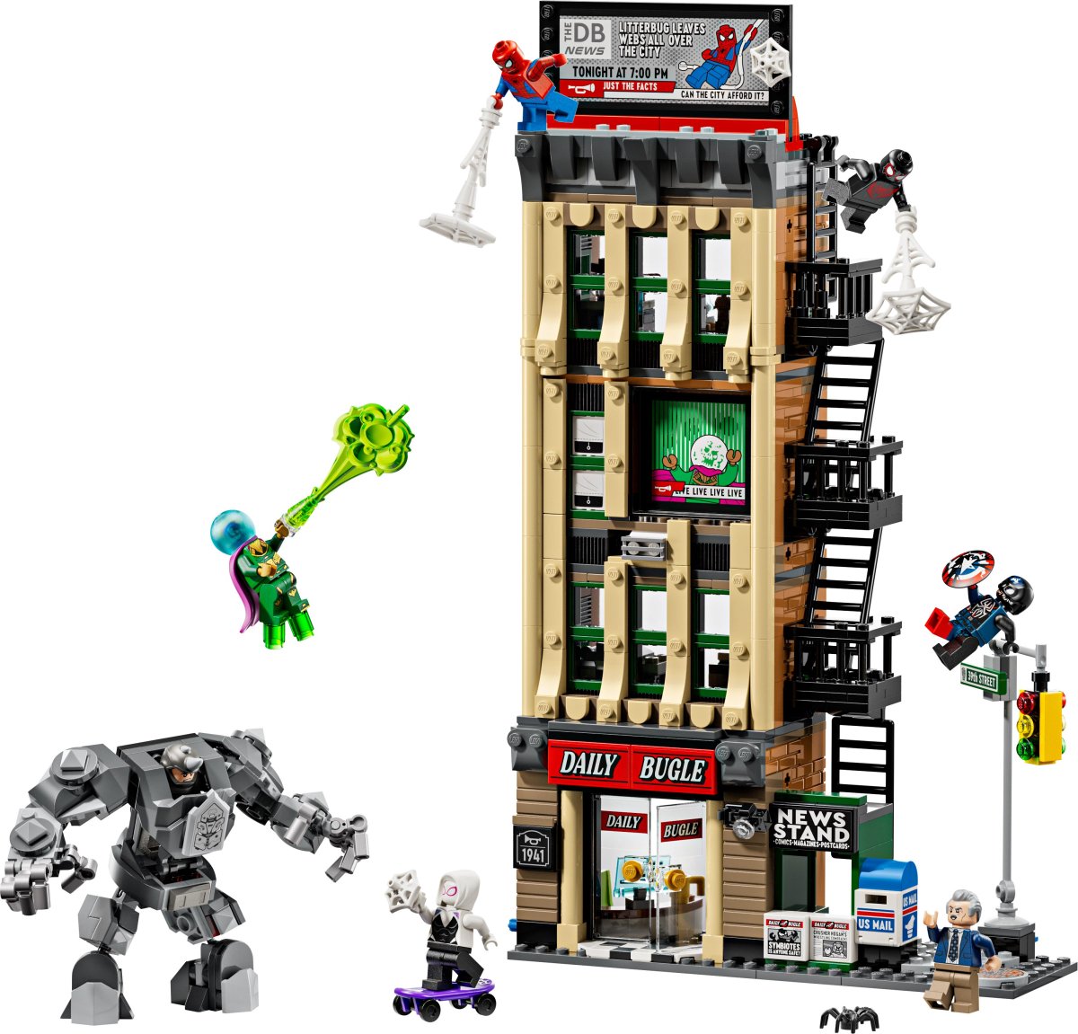 PenPlays_'s tweet image. LEGO Marvel 2026 Jan 1st launch prices:

Spider-Man 3 - 201pcs $25
Daily Bugle - 781pcs $100
Iron Man - 1297pcs $130
Hulkbuster vs Hulk - 413pcs $50
Ghost Rider Motorcycle - 72pcs $10
Spider-Man Car - 134pcs $20
Groot - 604pcs $60
Miles Mech - 135pcs $15
Mech Battle - 315pcs $30