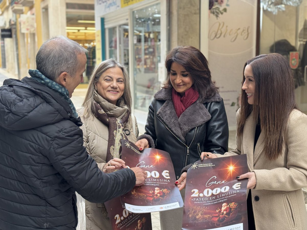 ✨️Navidad en Lorca: 2.000 euros y un paseo en limusina para vivir el mejor día de compras.

🍀Se puede participar hasta el 20 de diciembre. El afortunado podrá gastar el premio en una ruta de compras, con un máximo de 200 euros por comercio.

🛍Cualquier persona que realice una