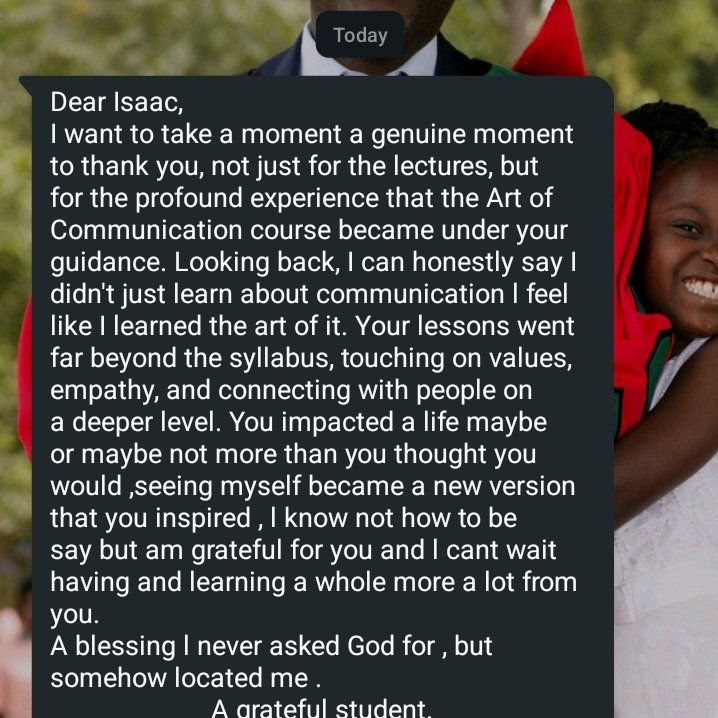 ITibasiima's tweet photo. It is such messages that remind me that I belong to the best profession this side of heaven.

To every teacher out there, do not despair. Do your part building for the future! https://t.co/7kdBZFcWCq
