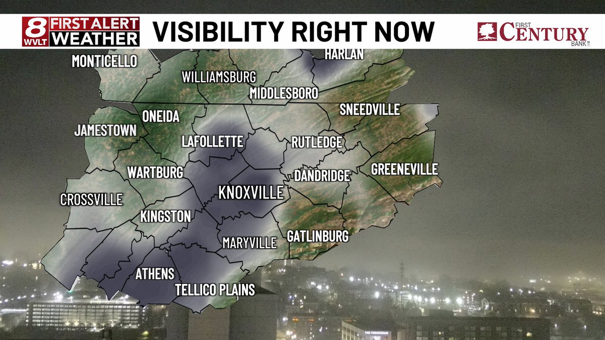 Freezing fog a possibility this morning with visibilities down to a quarter mile or less in some areas. #firstalert #tnwx