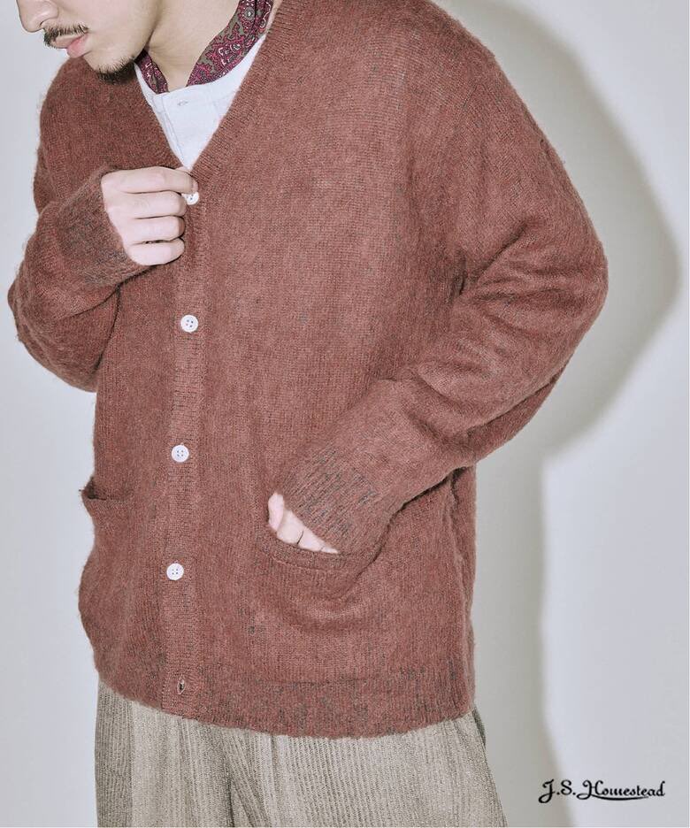 J.S.Homesteadのアルパカ混ヘザーカーディガンが良さげ アルパカ