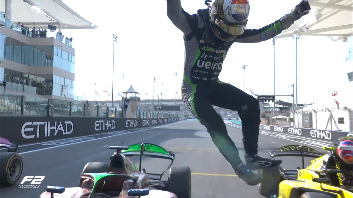 Formula2's tweet image. He's been here before 😏

@JoshuaDuerksen1 wins the Abu Dhabi Feature Race 🥇

#F2 #AbuDhabiGP
