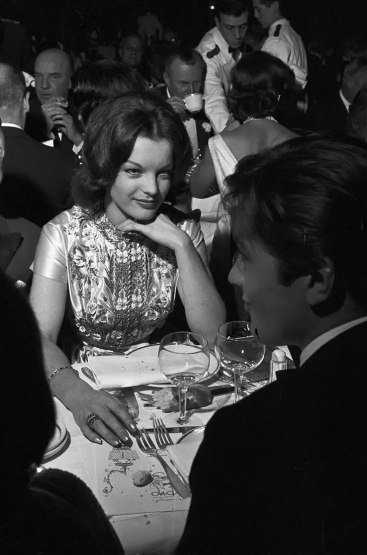 romy schneider and alain delon in paris, 1959.