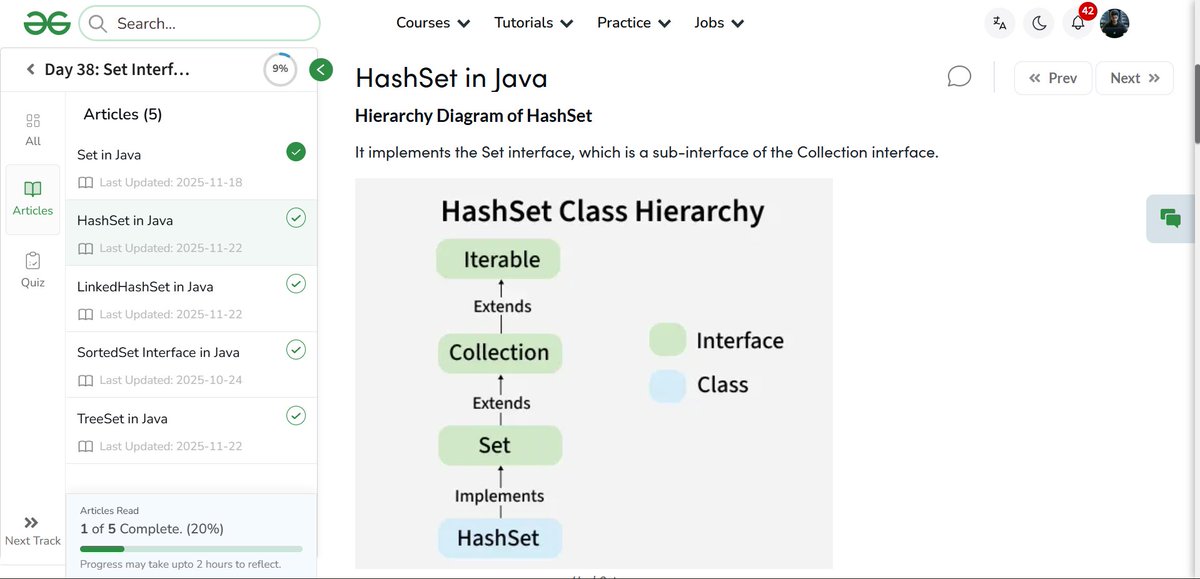 amanhaidry's tweet image. #Java from @geeksforgeeks 🚀
✅Set in Java
✅HashSet
✅LinkedHashSet
✅SortedSet Interface
✅TreeSet

#365DaysOfCode #JavaDev #GeeksforGeeks #gfg #nationskillup #skillupwithgfg #365DaysOfCoding