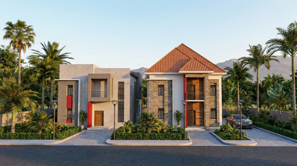 Hipped Roof more expensive but durable.🏡

Flat Roof on the left gives you a cost cutting edge. 🏢

Hipped with low maintenace rate

The Argument remain which among the two suits the client more.📍🎁

#architecture  #construction #realestate #realestateagent #architecturaldesign