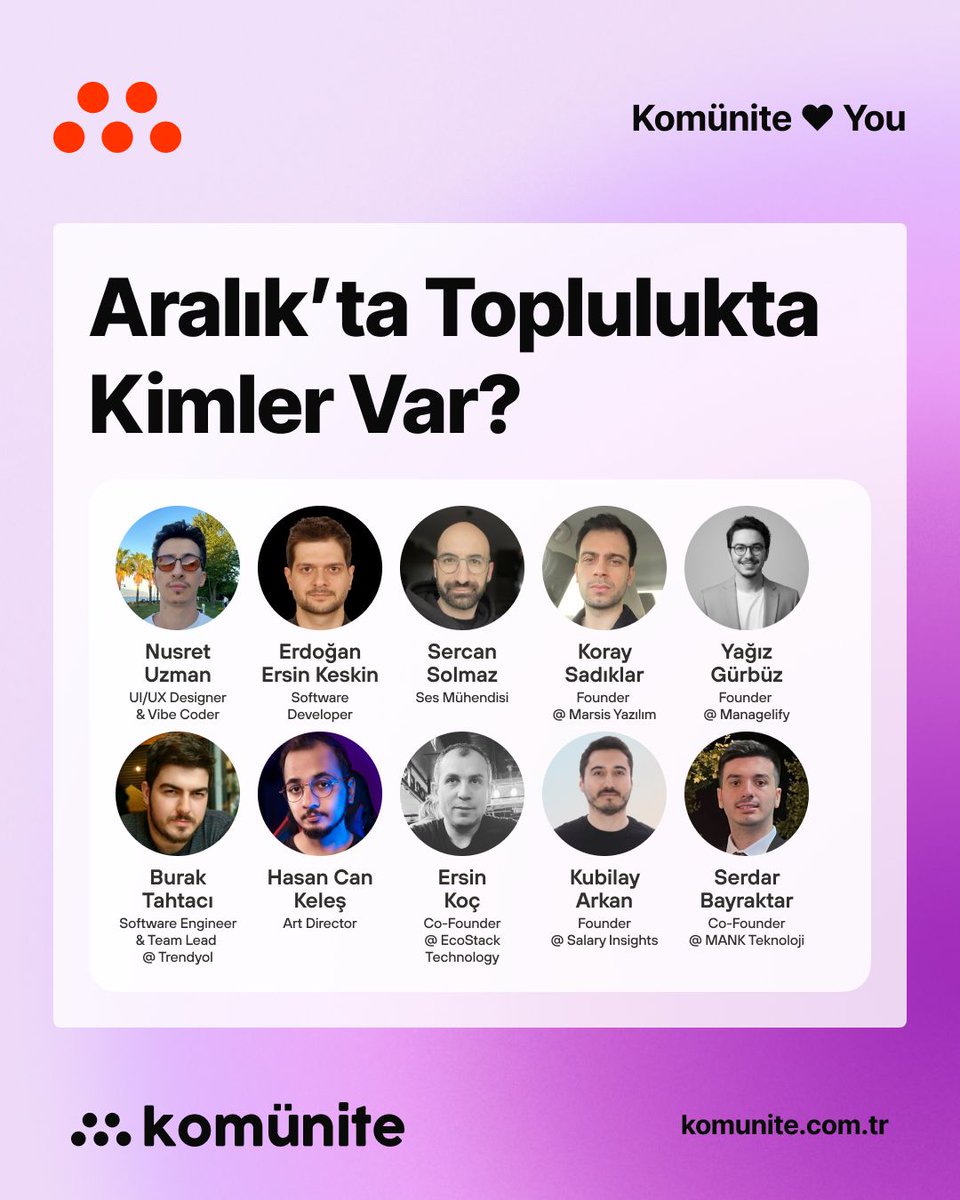 Topluluğun gücü, sadece bir arada olmaktan değil; bildiğini paylaşmaktan, deneyimi aktarmaktan ve birbirini yukarı taşımaktan geliyor. Bu ay, kendi alanlarında fark yaratan uzmanlarımız ve topluluk üyelerimiz, tecrübelerini bizlerle paylaşacaklar. Topluluğa ilham oldukları ve