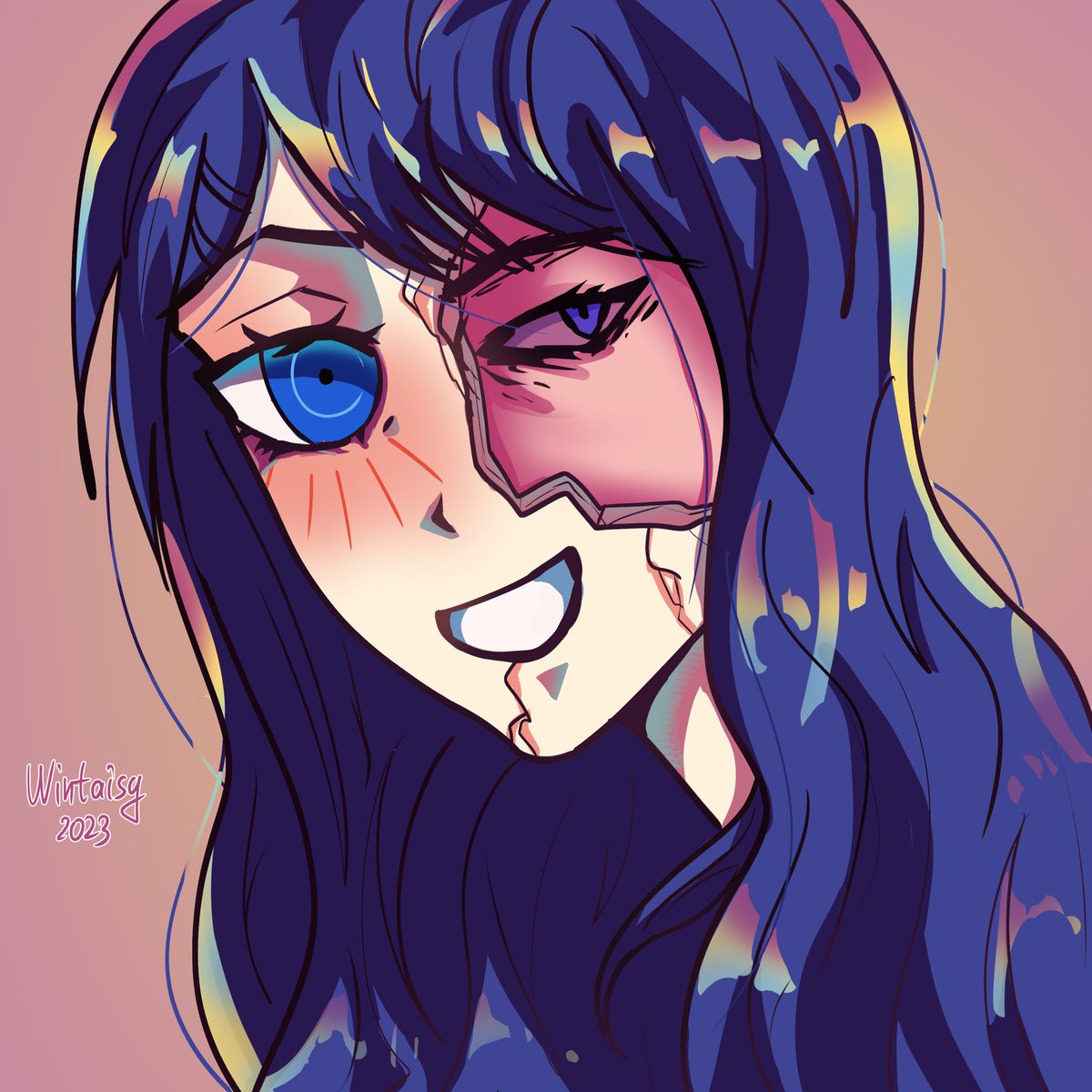wintaisy's tweet photo. saw that redraw trend and immediately remembered my 2023 artwork with Sayaka…. (also from a lookalike ref) 🐳 https://t.co/WOl7QrV4Nn