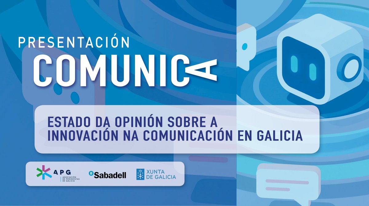 El martes (9 dic.), la  APG presenta el nº10 de su revista "Comunica", que contiene el informe "O estado da innovación na comunicación en Galicia", dirigido por el catedrático de Periodismo USC Francisco Campos. Gracias a la Xunta de Galicia, USC y Banco Sabadell por su respaldo!