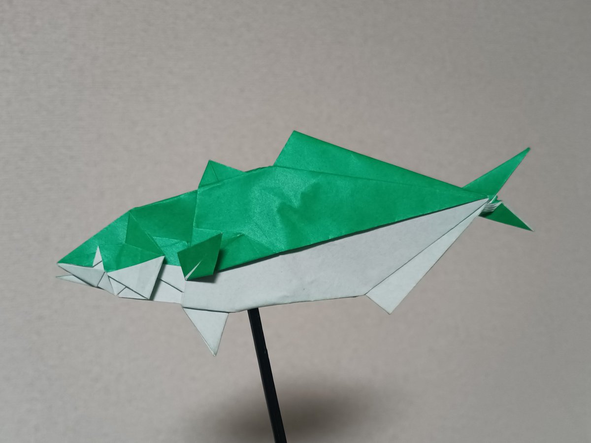 ブリの折り紙 24cm四方の色紙から
気になるとこもあるけど一旦これで🐟