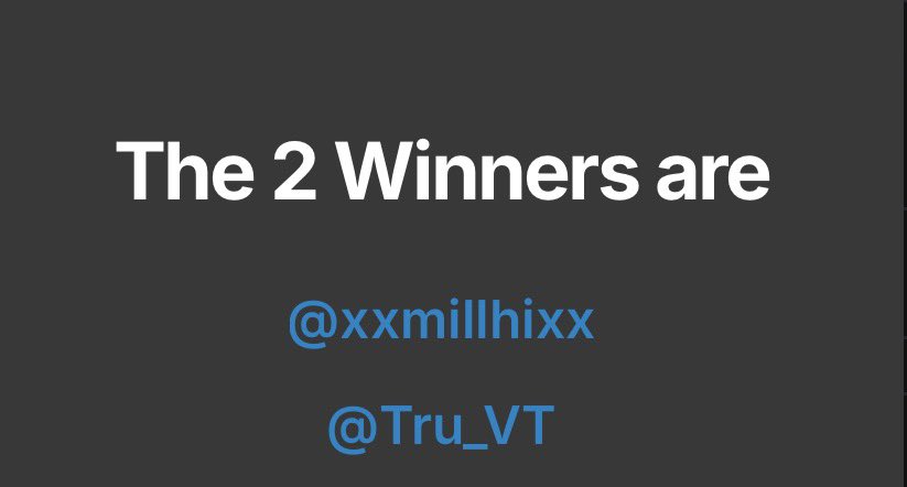 Und die Gewinner sind: 

<a href="/xxmillhixx/">xxmillhixx 🌸🌹</a> 
<a href="/Tru_VT/">TruMAn</a> 

Glückwunsch! Schreibt mir eure Adresse via DM 

Das nächste Giveaway wartet schon heute Abend auf euch 👀