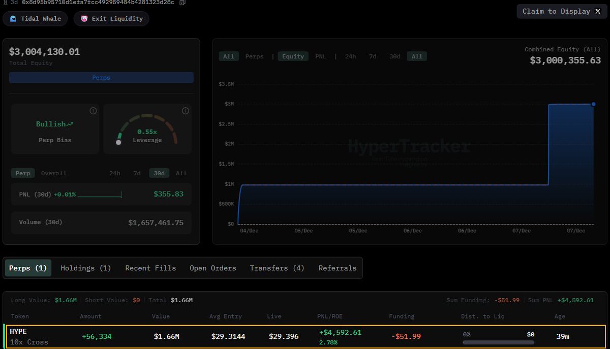 CryptoNewsHntrs's tweet photo. 🚨 NEW WALLET! 🚨
$3M #USDC DEPOSITED INTO HYPERLIQUID 🔥
10X #HYPE LONG POSITION OPENED! 🚀
BIG MOVES BEING MADE! 💸👀
#Crypto #DeFi #HYPERLIQUID #Trading #USDC #BigTrade #Leverage https://t.co/DimmelW5Rs