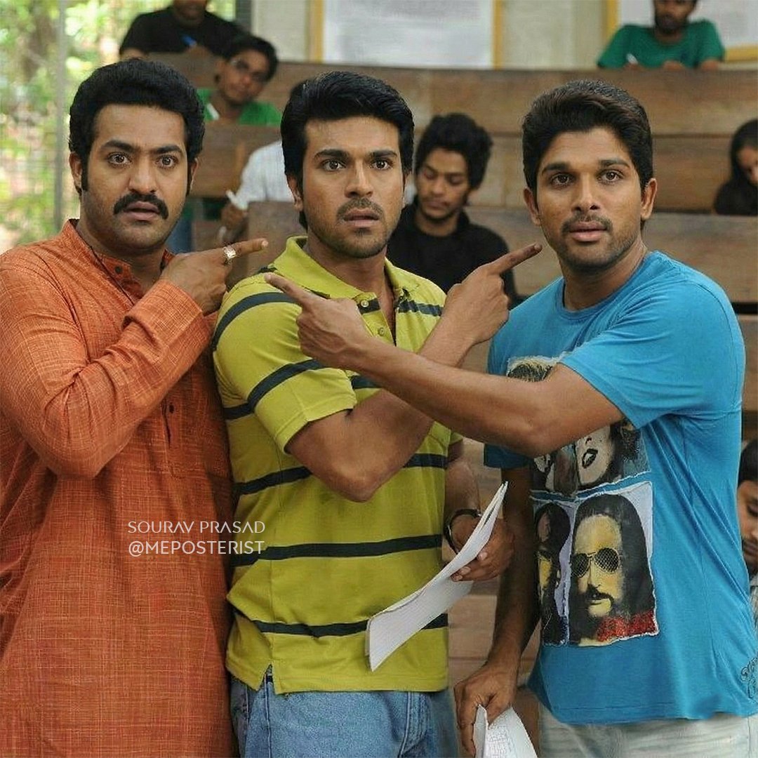 SouravP70354651's tweet photo. Allu Arjun, Ramcharan & Junior NTR in Nanban....!❤️
Special Appearence By RT 😁
For Saju James
#Alluarjun #Ramcharan #jrntr #thalapthy #vijay #thalapathyvijay #nanban #ileanadcruz #Hansika #Threeidiots #RaviTeja @alluarjun @tarak9999 @RaviTeja_offl https://t.co/EM0CHXX5QL