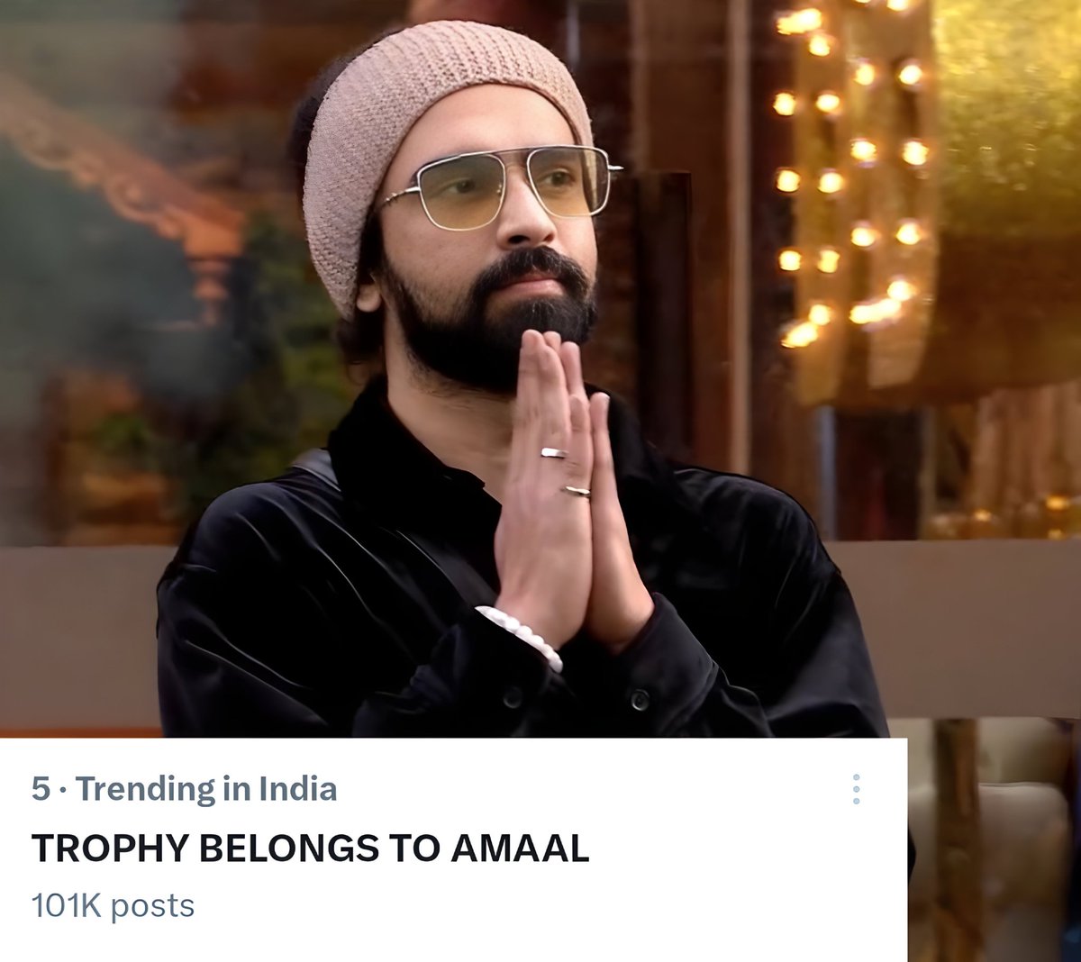 BBNewsCritic's tweet photo. Breaking News 🔥
TROPHY BELONGS TO AMAAL 👑

• Trending at #5 in India
• Fanbase on absolute fire
• The support is getting louder every minute

History is being written — Amaal Mallik for the Win! 🚀👑 https://t.co/NfTpm4nw4e