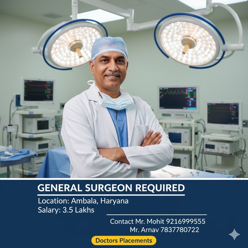 DocPlacements's tweet photo. General Surgeon Required 
Location : Ambala Haryana 
Salary 3.5 Lakhs 

Contact:
Mr. Arnav
7837780722

Mr. Mohit
9216999555

Doctors Placements 
Email: doctorsplacements@gmail.com 

#generalsurgeonJobs
#doctorJobs
#hiringPediatrician
#medicalJobs
#healthcareJobs
#pediatricsCareer https://t.co/tqnwS2NC3j