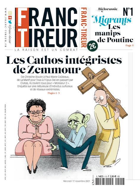Bonjour <a href="/Enthoven_R/">Raphaël Enthoven</a> , votre magazine <a href="/franctireurmag/">Franc-Tireur</a> reprend lui-aussi l'iconographie nazie du juif Süss : teint vert, oreilles pendantes, nez. Dès son premier numéro.
L'antisémitisme est moins grave quand il émane de votre camp ?