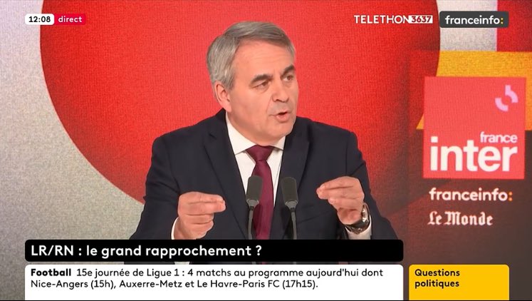 Xavier Bertrand invité sur France Inter : « Le noyau du RN n’a pas changé. Il sait ce qu’il fait avec une nouvelle vitrine « Jordan Bardella » et qui n’a rien à voir avec l’intérêt général du pays »