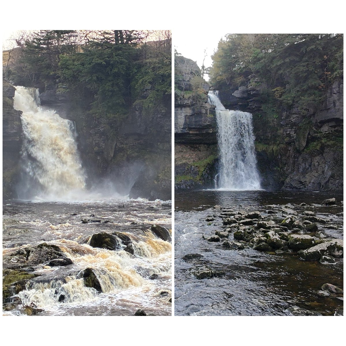 The rain over the last few weeks has transformed Thornton Force and Pecca Falls (Ingleton, North Yorkshire). Can’t remember seeing it this full before.