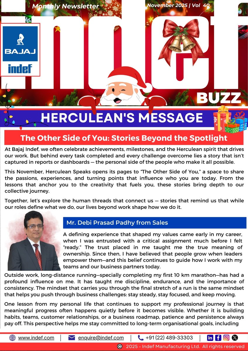 bajajindef's tweet photo. The 40th edition of INDEF BUZZ is live!

Read More - https://t.co/MQHONw5tbP

#bajajindef #indef #bajaj #newsletter #hercules #mrhercules #crane #hoist #india #indefbuzz #tanzania #customer https://t.co/vfX9FPP65m