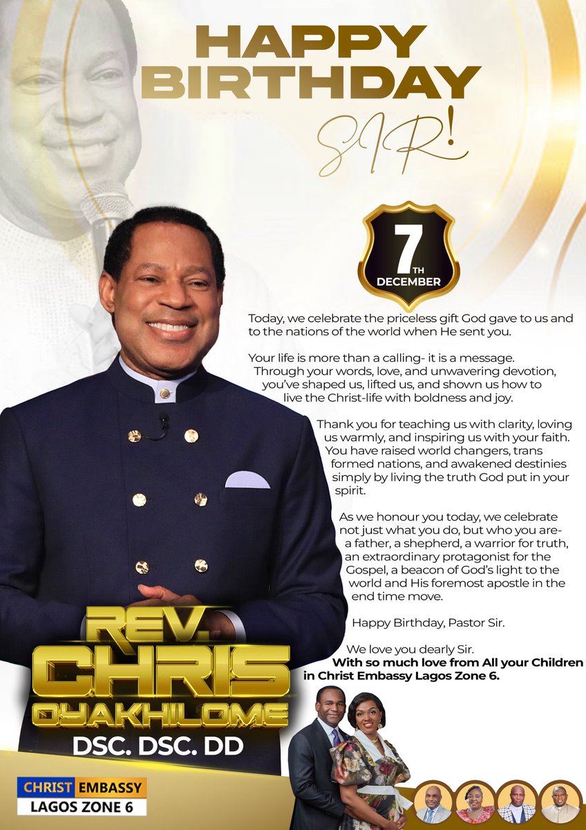 Happy Birthday Sir!

Today, we celebrate the priceless gift God gave to us and to the nations of the world when He sent you. 

Your life is more than a calling- it is a message. Through your words, love, and unwavering devotion, you’ve shaped us, lifted us, and shown us how to