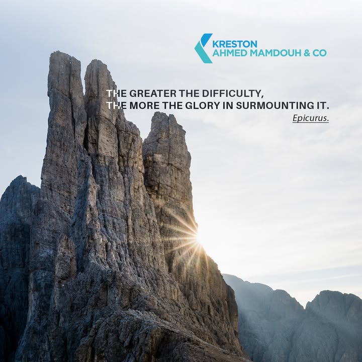 The greater the difficulty, the more the glory in surmounting it.
Epicurus 

#KrestonEgypt #KrestonGlobal #KrestonWay #Quotes #Egypt #Cairo #AhmedMamdouh #DoingBusinessInEgypt #InvestInEgypt #AuditFirms
krestonegypt.com