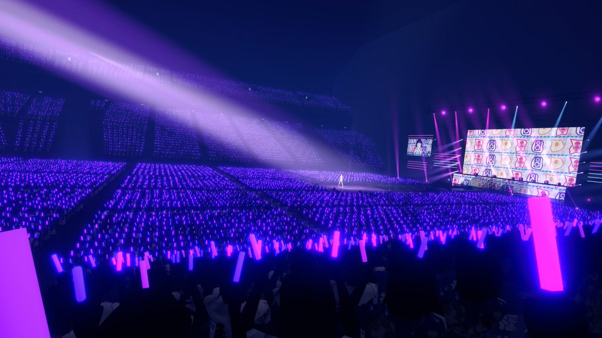 mobiusP's tweet photo. 【お知らせ】
MOIW2025有志企画「MOPW2025～なんどでも配ろう～」にてスペースを借りて自作シャニマスVRライブコンテンツの体験を行います！

PSVRの13倍の超高解像度HMDにて、12600人の観客をリアルタイムレンダリングするというちょっと他では見れないものになります！2日目のみですがよろしくです！ https://t.co/QhoSx3WR46