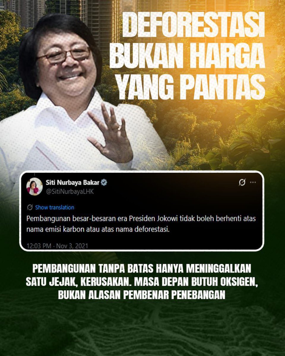 Miris lihat Sumatera Bencana Lingkungan Hidup terjadi karena Jahatnya Siti Nurbaya yang terlalu baik sama pembalak hutan 😠❌