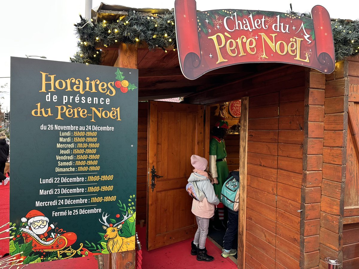 NewsMagChamp's tweet image. 🏠🎄🎅🏼 Le Père Noël attend les enfants dans son chalet sur le Marché de Noël de Reims :
📆 Jusqu’au 24/12
Lun, mar, jeu, ven de 15h à 19h
Mer de 11h30 à 19h
Sam et dim de 11h à 19h
👉🏼 Les 22 et 23/12 de 11h à 19h
👉🏼 Le 23/12 de 11h à 19h
👉🏼 Le 24/12 de 11h à 18h
❌ Fermé le 25/12