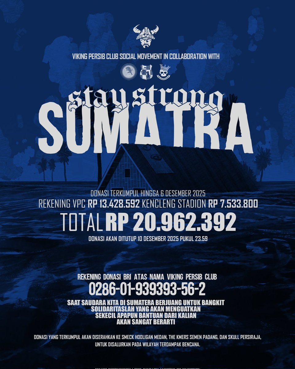 Terima kasih buat kalian yang telah menjadi bagian dari misi kemanusiaan untuk korban banjir, saudara kita di Sumatera. Donasi kalian akan  membawa dampak nyata dan membuat mereka bangkit kembali.

Donasi ini akan terus berlanjut, kami tutup hingga 10 Desember 2025 pukul 23.59.