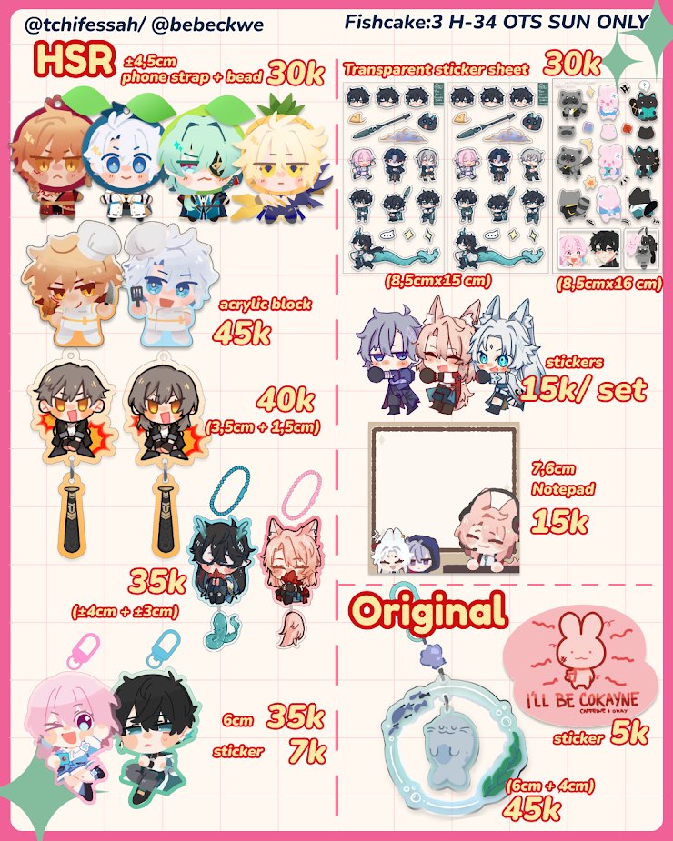 ♥️s and 🔄s appreciated! 

HALOOO thank you for waiting everyone! Here are my post CF mail orders!!!!!

Order period: 6 December - 20 December 

Fandoms: HSR, Limbus, Link Click ORV, CLAMP, BSD, IDV, TGAA, SMT, Fire emblem 🧍‍♂️, etc :3

🔗 BELOW!!! 👇 

HSR (1/4)