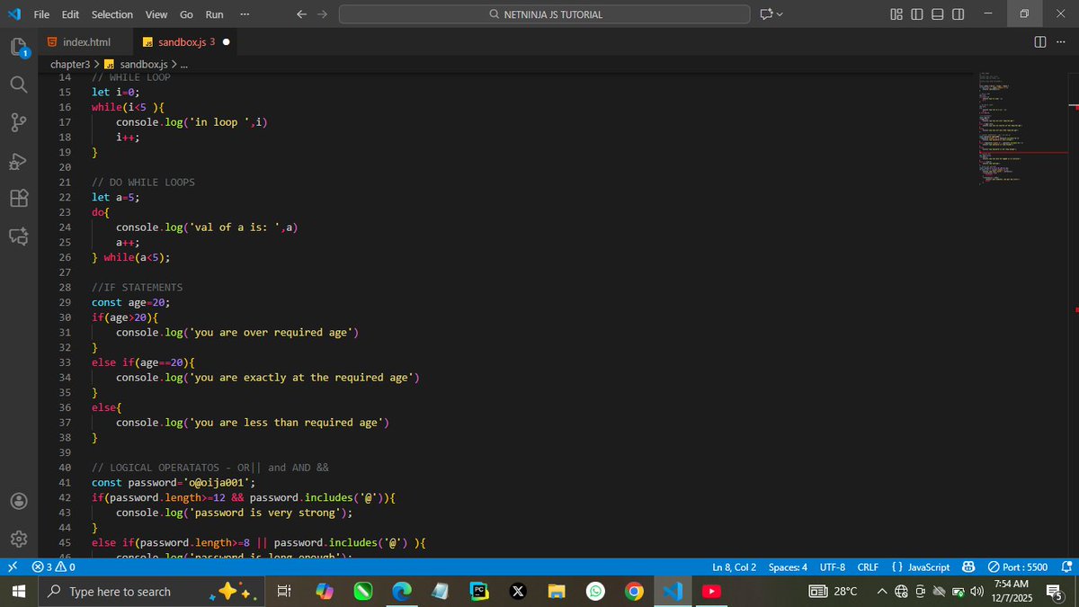 code_with_nynja's tweet image. Still on learning javascript 
Learned control flow
#progressisprogress