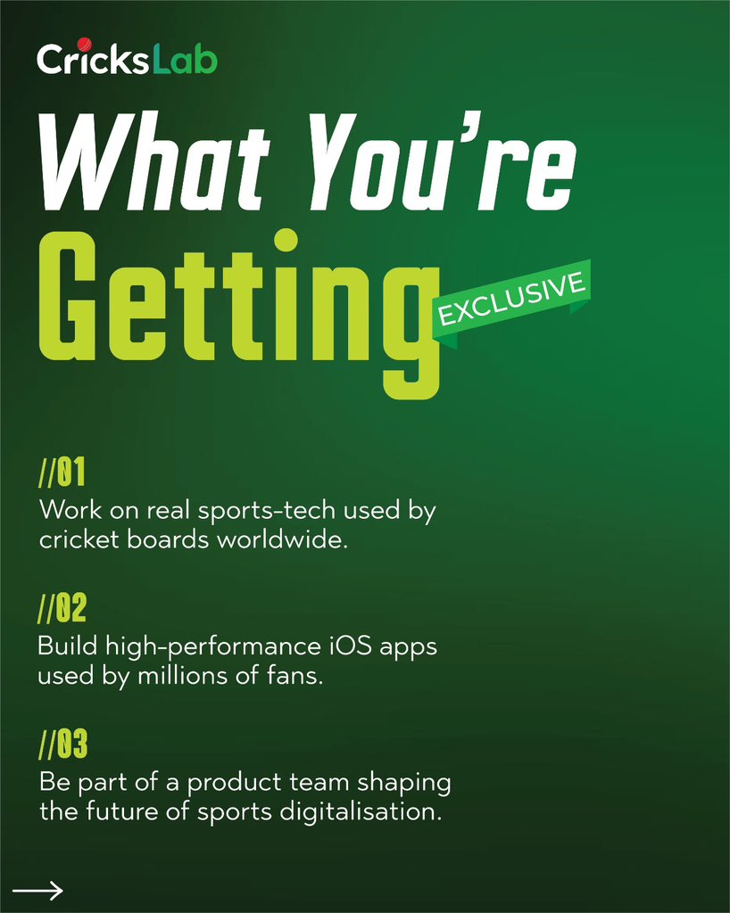 CricksLab's tweet image. 💼 We’re Hiring at Crickslab!

Are you a creative problem-solver with a passion for building seamless user experiences? This is your chance to work with us📱🏏

Position: iOS Developer
Apply at: contact@crickslab.com

#Crickslab #NowHiring #iOSDeveloper #AppDevelopment #TechJobs