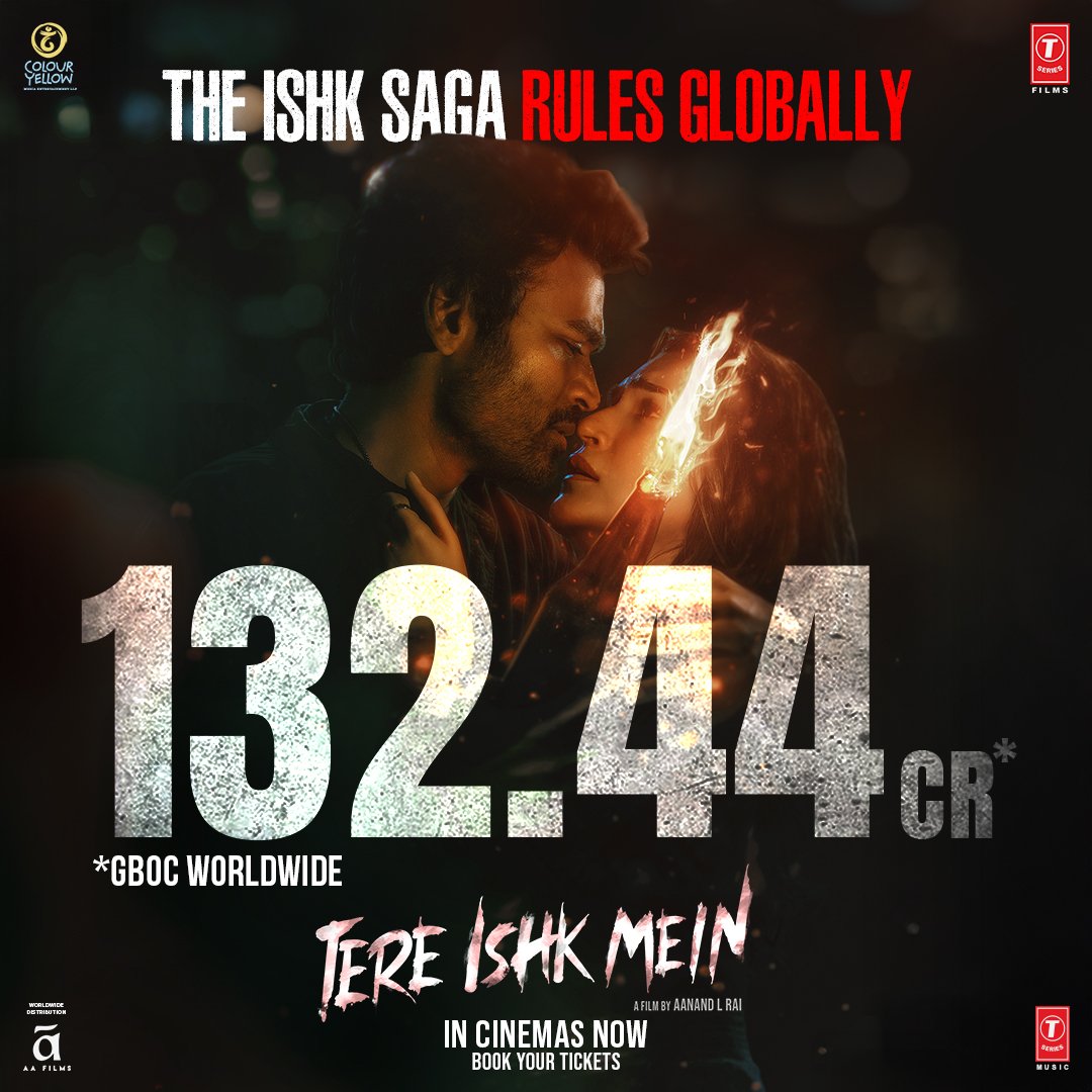 #TereIshkMein 132.44 cr World Wide Box Office collection! 

Biggest Blockbuster of the Year <a href="/dhanushkraja/">Dhanush</a>