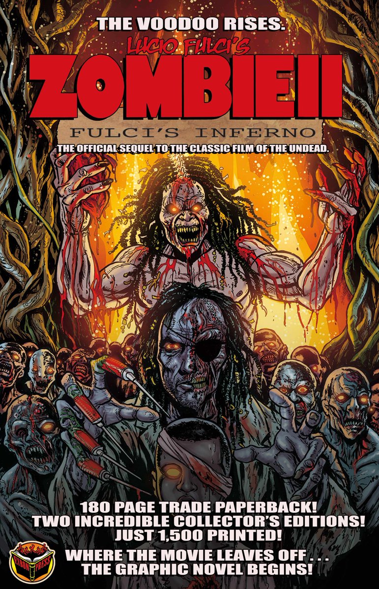 Lucio Fulci's ZOMBIE II, the official graphic novel sequel to the 1980s horror classic, is now on sale at eibonpress.com! Voodoo! Mayhem! All-out undead WAR! Don't miss this one.