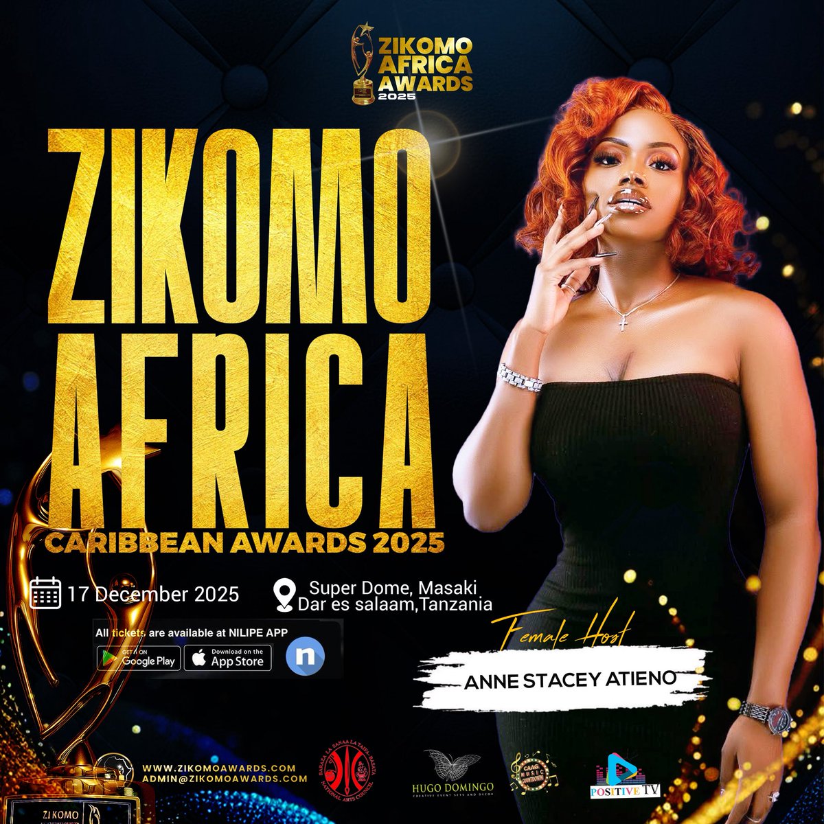 Excited to share that Atieno will be co-hosting the Zikomo Africa &amp; Caribbean Awards on the 17th! Join us for an unforgettable night celebrating talent and excellence. Let's make magic happen together!
