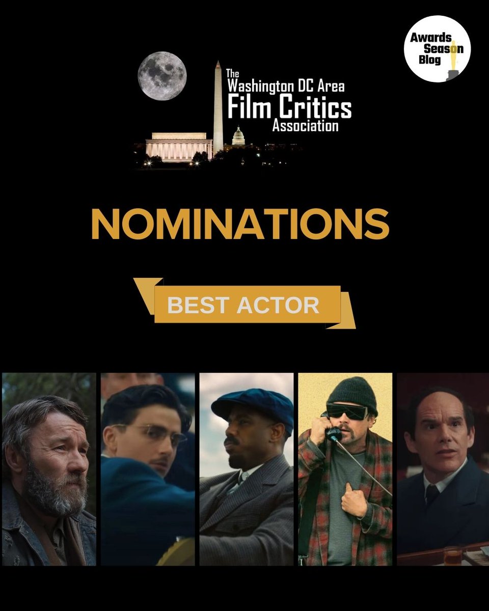 La #WAFCA annuncia le candidature e conferma il “blocco” ormai fisso per il #BestActor Chalamet, DiCaprio, Jordan, Edgerton e Hawke, replicati in ogni cinquina finora (con rare incursioni di Moura)
 awardseasonblog.it/washington-dc-…