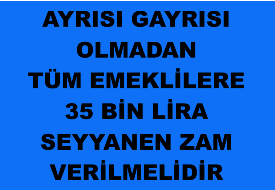 Beytullah_Citak's tweet photo. Ayrısı Gayrısı Olmadan
Tüm Emeklilere 35 Bin Seyyanen Zam verilmelidir..

#HalkDipteSarayZirvede https://t.co/px1SmzU41M
