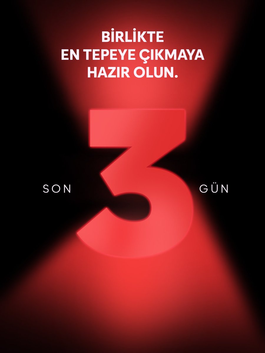 3 gün kaldı! 
TEPE’NİN YENİ DÖNEMİNE HAZIR OLUN.
