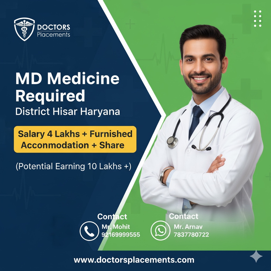 DocPlacements's tweet photo. MD Medicine Required 

District Hisar Haryana 

Salary : 4 Lakhs + Furnished Accommodation + Share 

(Potential  Earning 10 Lakhs +)

Contact:

Mr. Arnav
7837780722

Mr. Mohit
9216999555

Doctors Placements 
Email: doctorsplacements@gmail.com 

#mdmedicineJobs
#doctorJob https://t.co/7jtcflw4yx