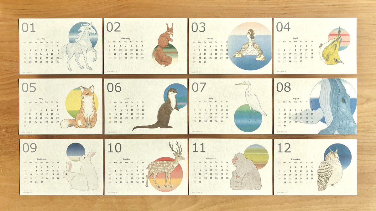 sho_jo_hi's tweet photo. 出品しました🦄🐳🐿

【『日本の生き物カレンダー2026』：ポストカードサイズ】

ハンドメイド・クリエイター作品のマーケットプレイス Creema https://t.co/dsteKTG8xO @Creema_jpより https://t.co/pNVfEaes4Q