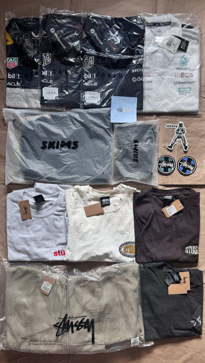 nthingsfromUS's tweet image. #nicethingsอัพเดท รอบส่งกลับ 27/11 ถึงไทยแล้วเมื่อวันศุกร์ค่า🇹🇭

- Stüssy USA
- Red Bull F1 x Hypebeast
- Red Bull F1 รอบลดพิเศษ
- Mercedes AMG F1
- Skims (ฝากกด)

🚚 จัดส่งแล้วเมื่อวาน 6/12