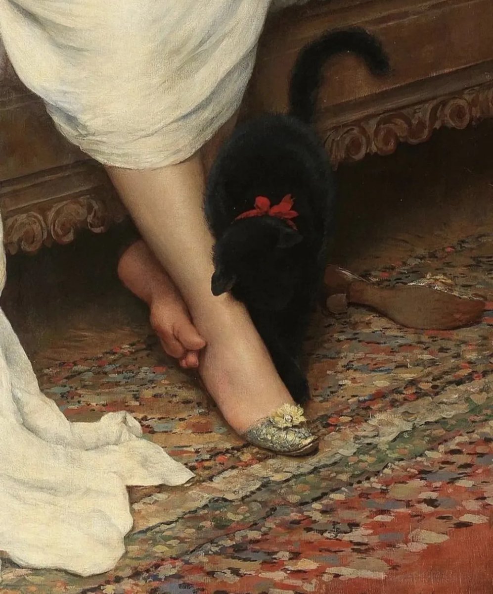 The awakening by Eugene de Blaas, 1893, detail