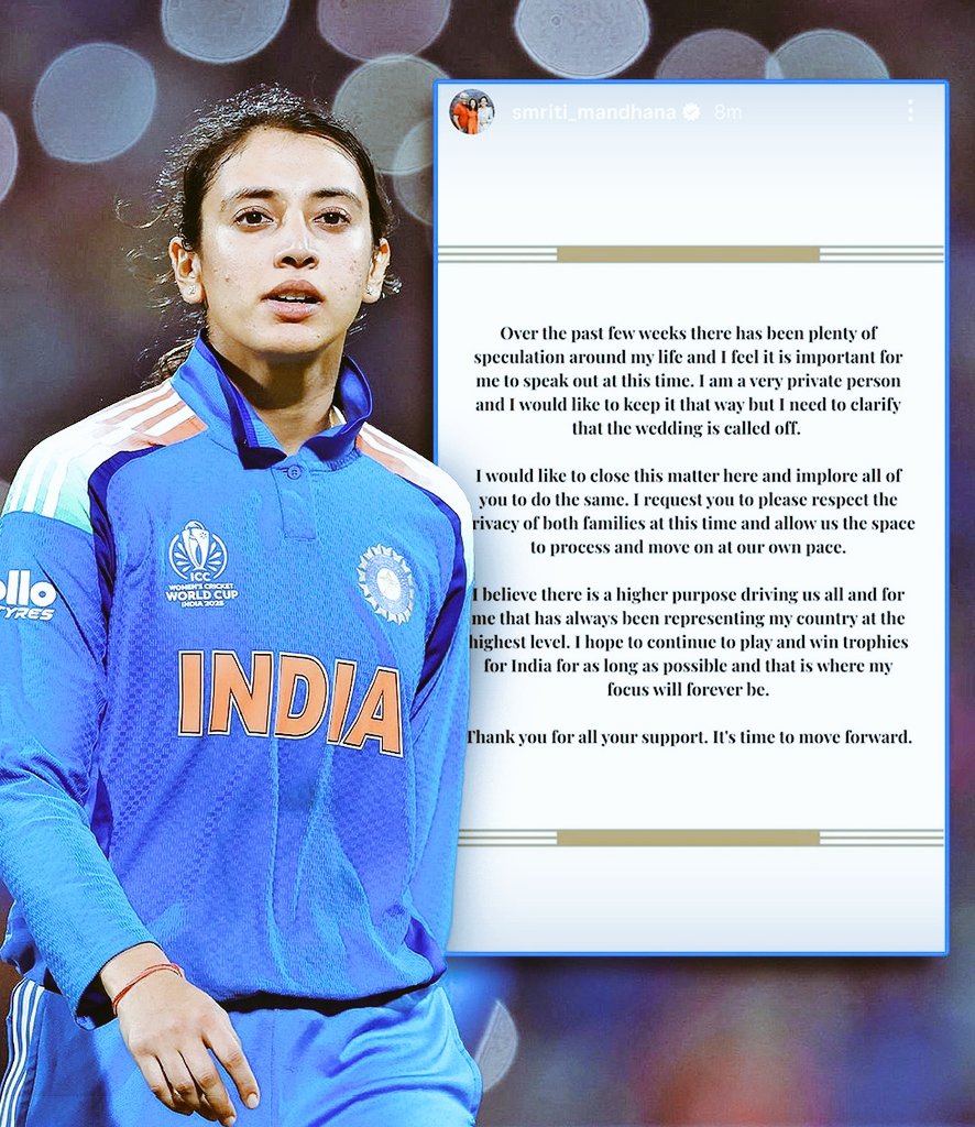 कभी इतनी शादी होती है 
कभी नही होती है ।
परसो X खबरे चल रही थी की ##SmritiMandhana और palash muchhal की शादी 7 december को होने वाली है ।
और अब #SmritiMandhana ने Social Media पर ये post कर दिया ।