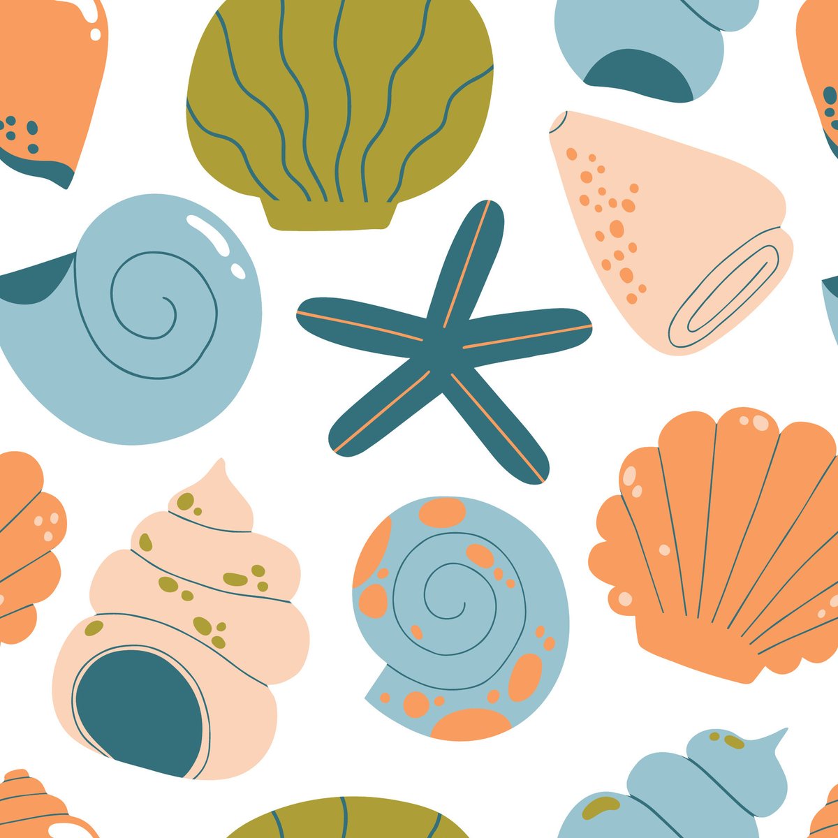RalfiesDesign's tweet image. Vibrant coastal prints in shades of blue, green, and peach. Swirls, starfish, and shells dance across this charming fabric design. #SpoonflowerFabric #HomeDecor #PatternDesign #CoastalStyle