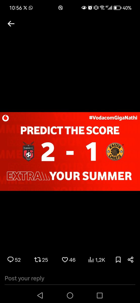 Mothusi9007's tweet photo. @Vodacom @KaizerChiefs My prediction 👌👌 https://t.co/YIzkkJvDJe
